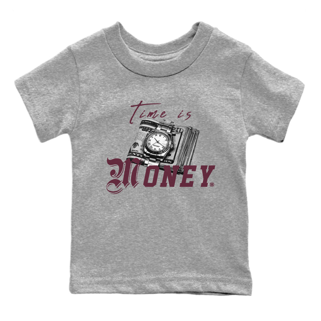 Time Is Money Kids Tops - Air Jordan 5 Burgundy