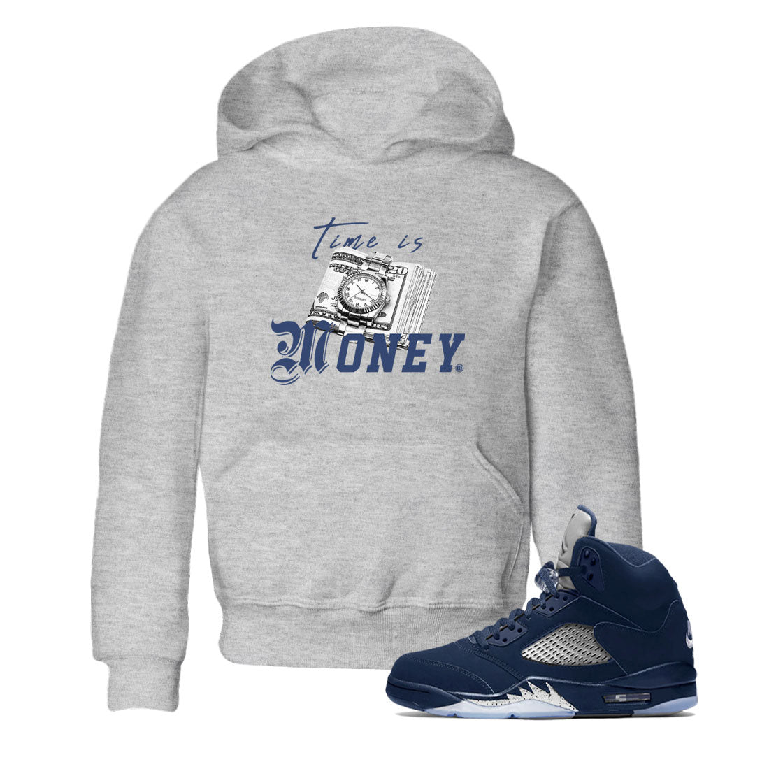 Time Is Money snkmatch Tee Kids - Air Jordan 5 Georgetown