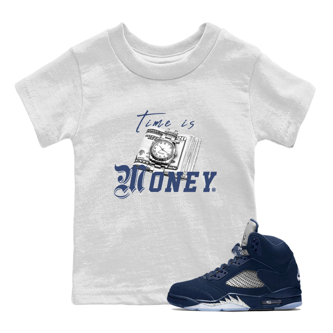 Time Is Money snkmatch Tee Kids - Air Jordan 5 Georgetown