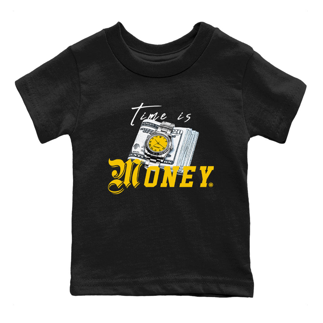 Time Is Money snkmatch Tees Kids - Air Jordan 6 Yellow Ochre