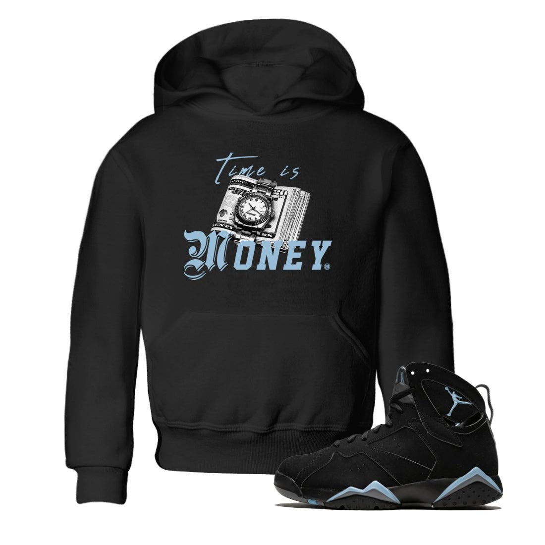 Time Is Money Kids Tops - Air Jordan 7 Chambray