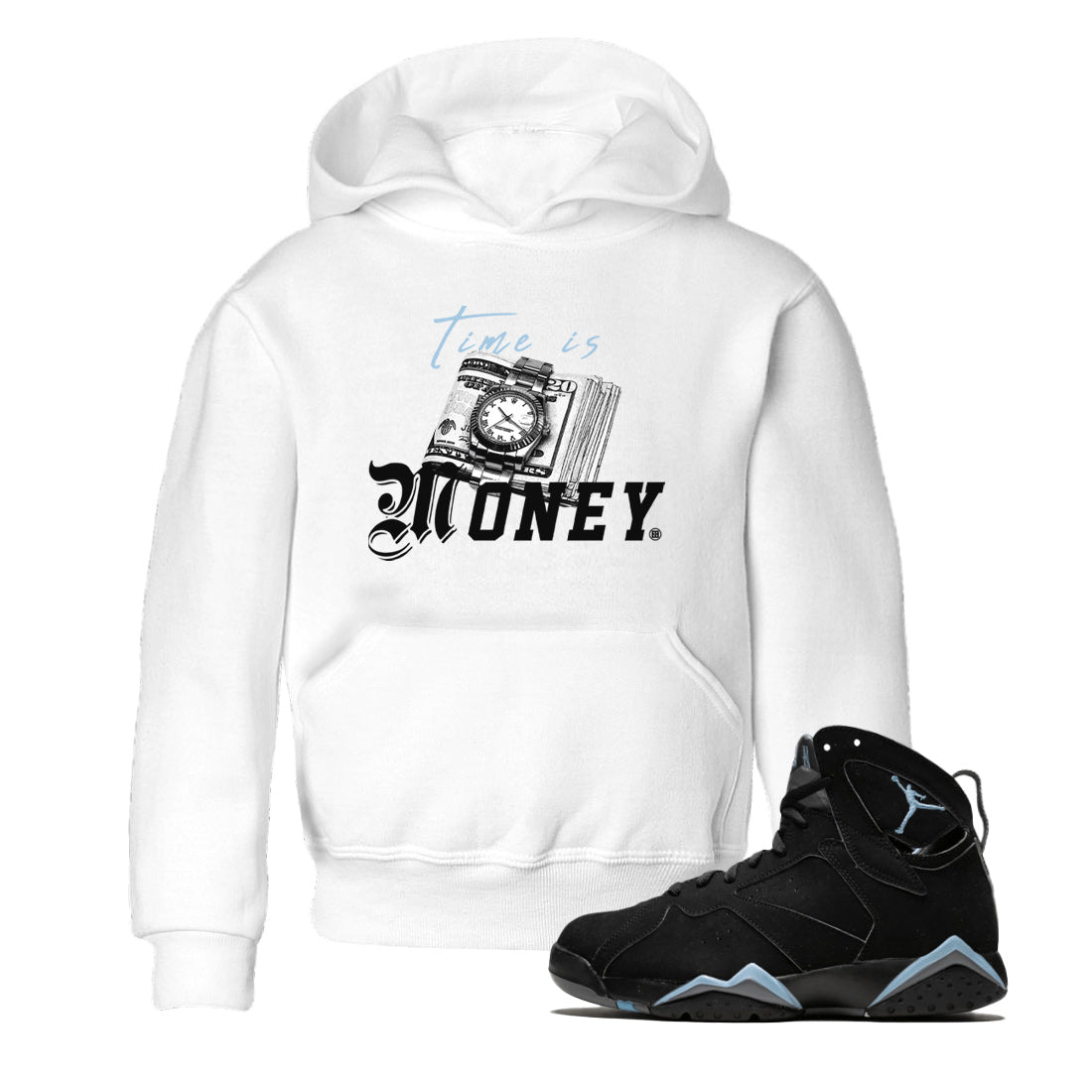 Time Is Money Kids Tops - Air Jordan 7 Chambray