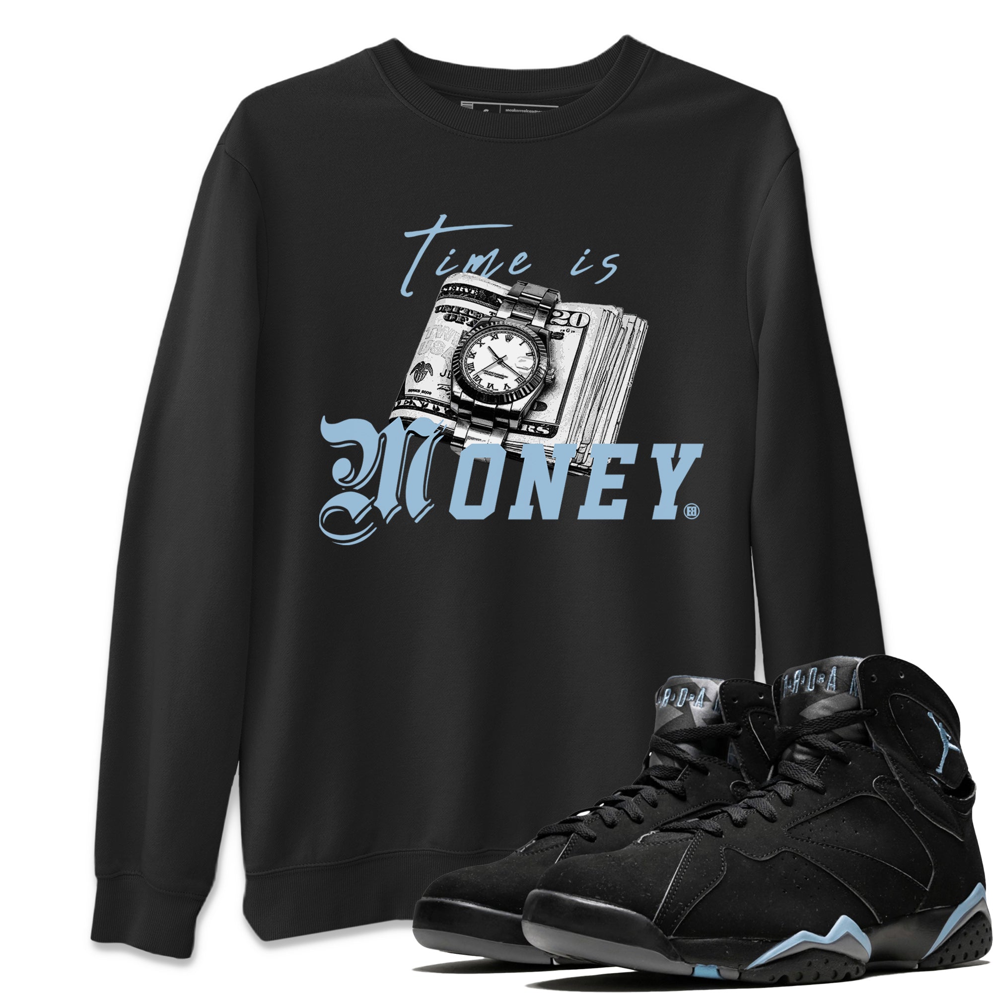 Time Is Money Unisex Tops - Air Jordan 7 Chambray