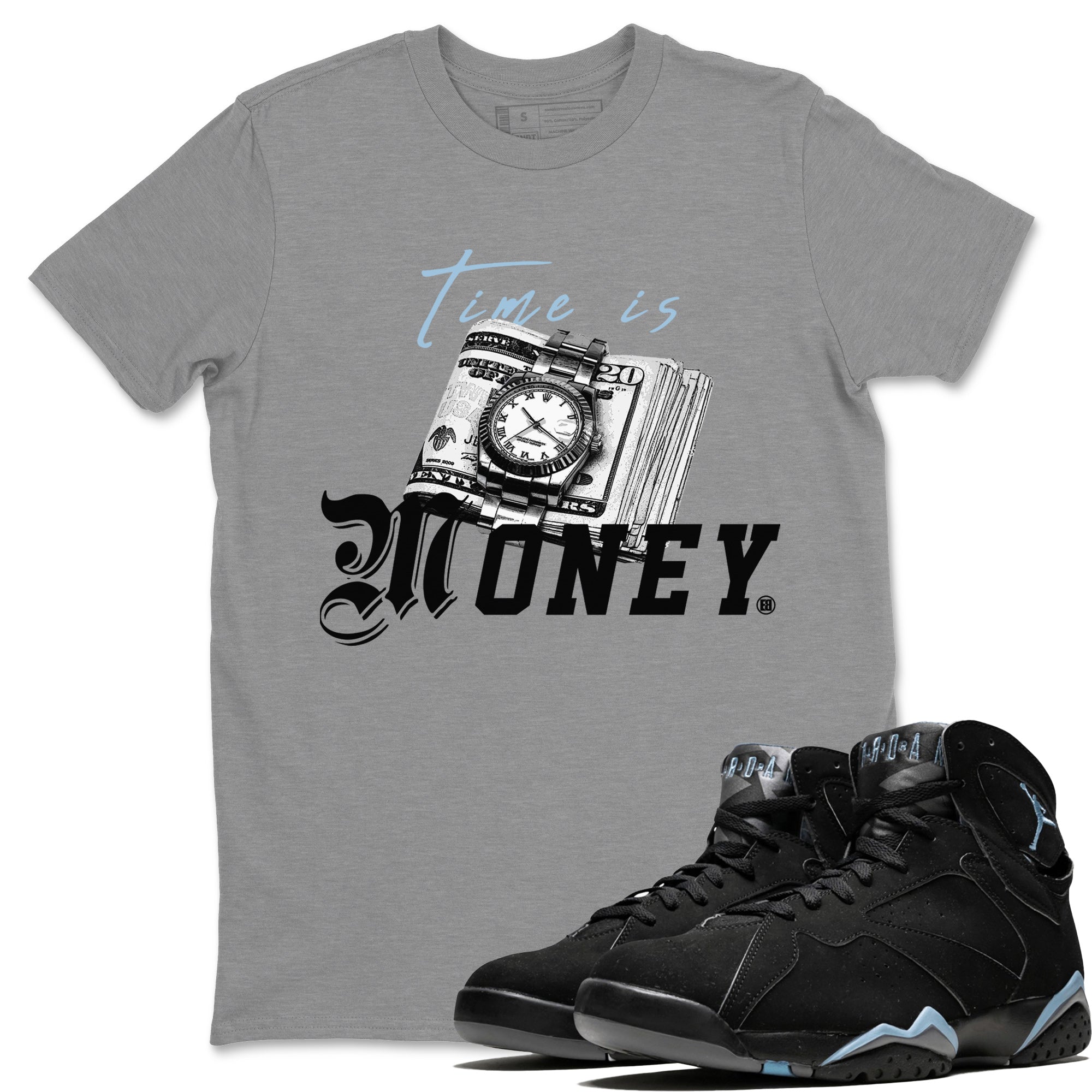 Time Is Money Unisex Tops - Air Jordan 7 Chambray