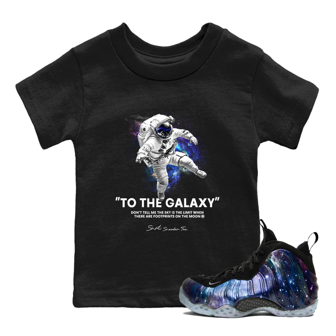 To The Galaxy snkmatch Tees Kids - Air Foamposite One Galaxy