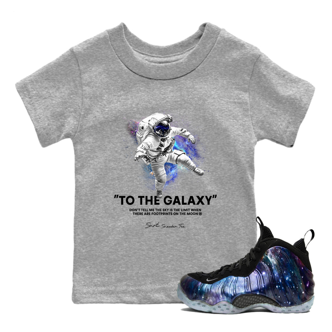 To The Galaxy snkmatch Tees Kids - Air Foamposite One Galaxy