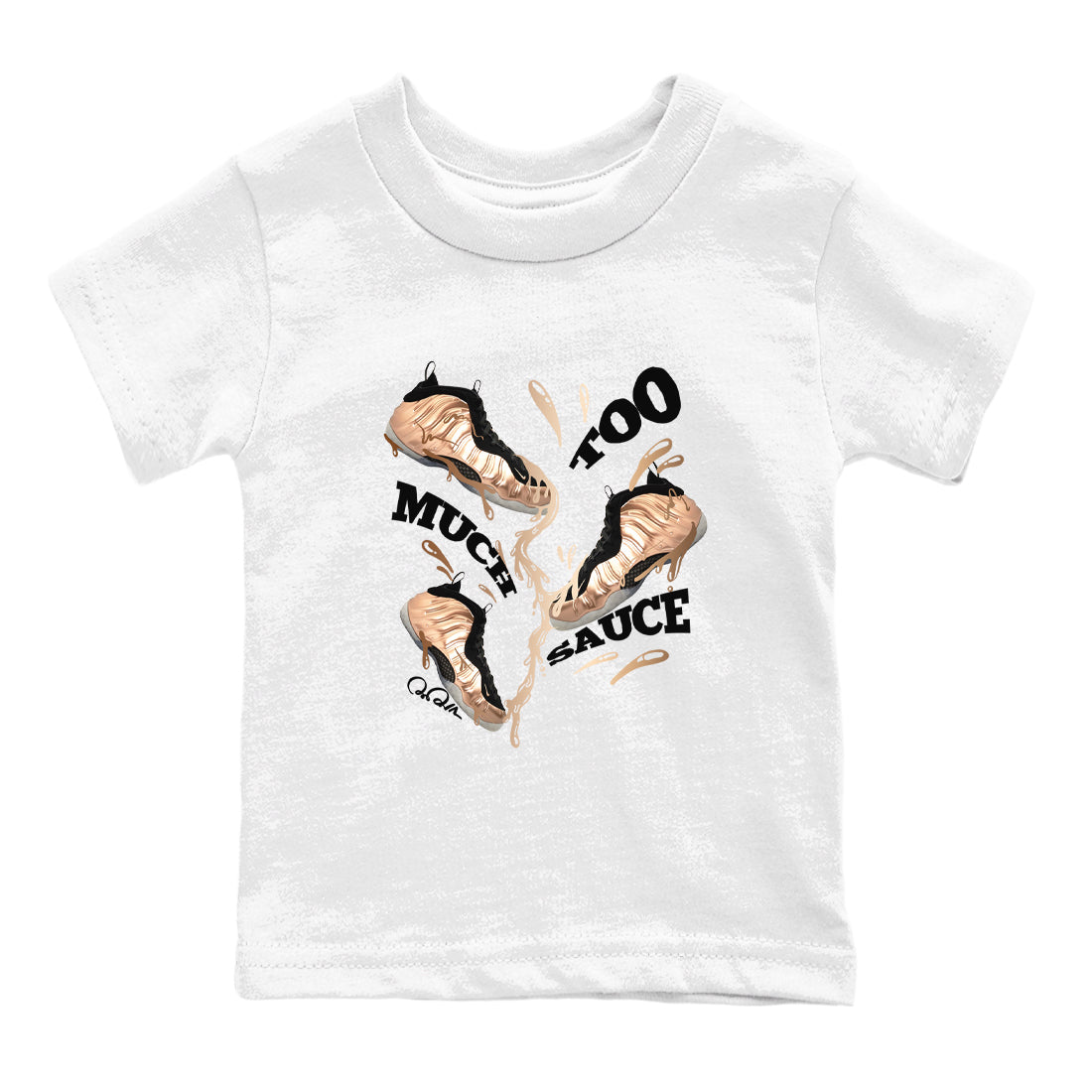 Too Much Sauce snkmatch Tees Kids - Air Foamposite One Metallic Copper