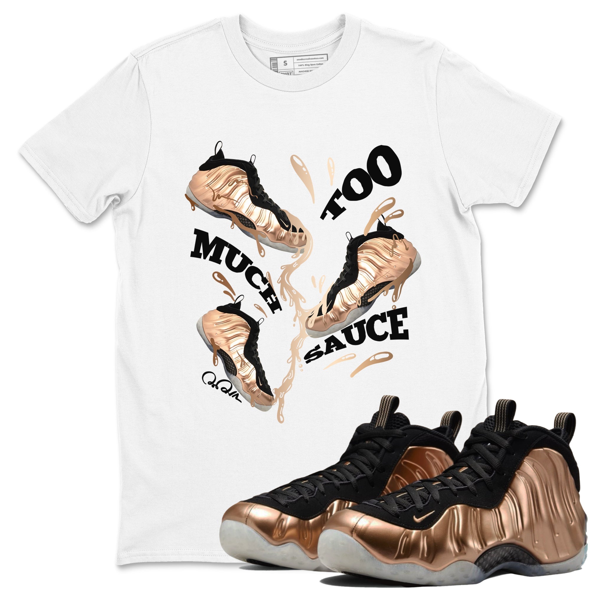 Too Much Sauce snkmatch Tees - Air Foamposite One Metallic Copper
