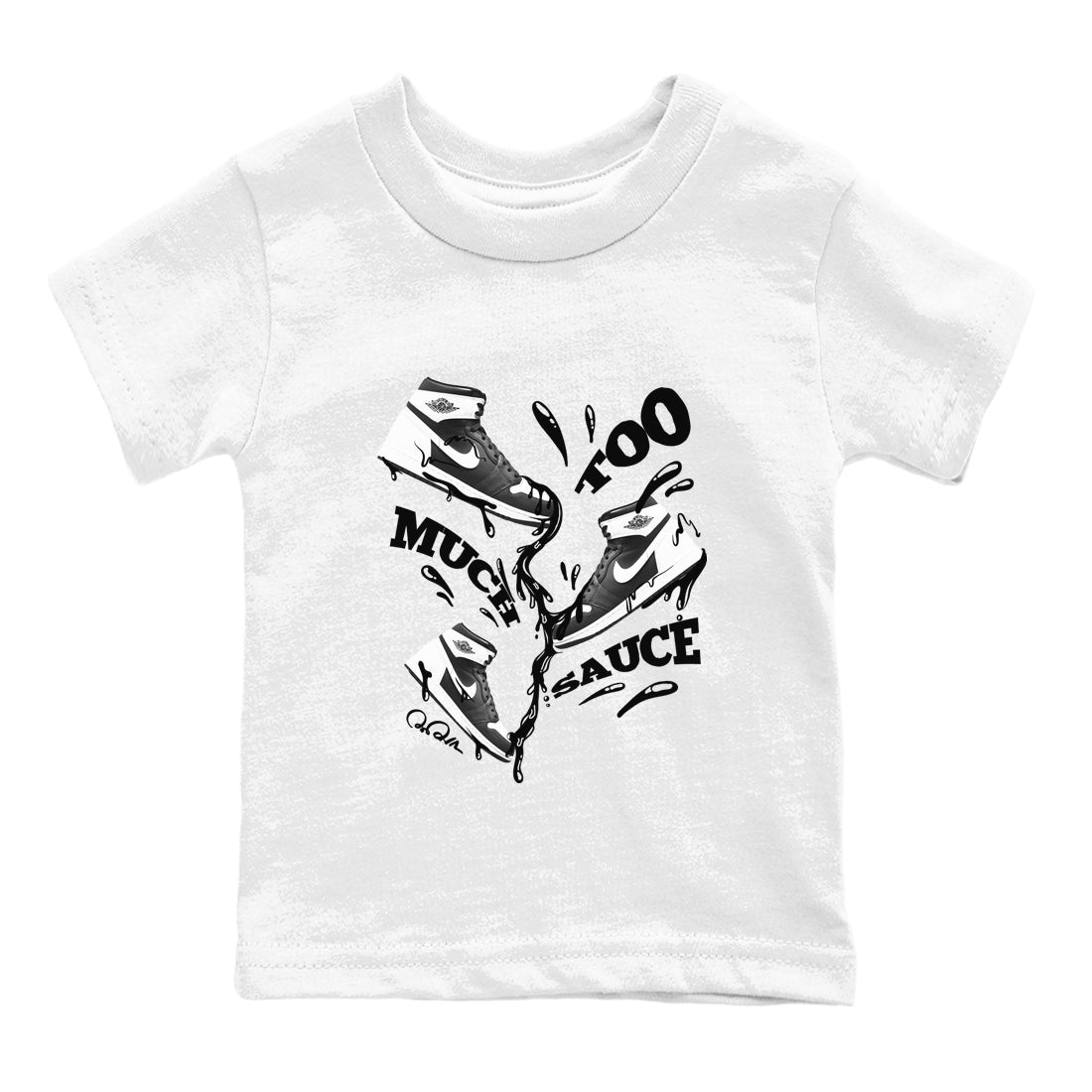 Too Much Sauce snkmatch Tees Kids - Air Jordan 1 Black White