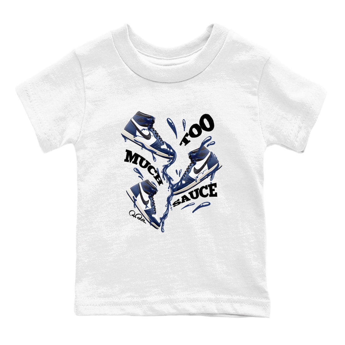 Too Much Sauce snkmatch Tees Kids - Air Jordan 1 Midnight Navy