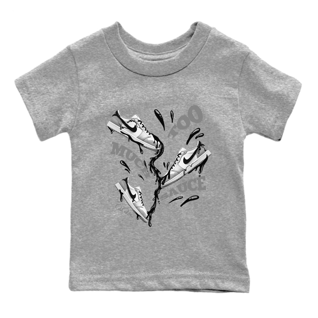 Too Much Sauce snkmatch Tees Kids - Air Jordan 1 Wolf Grey