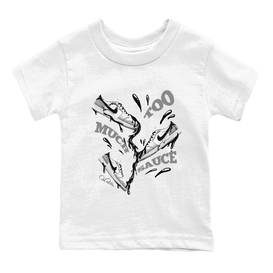 Too Much Sauce snkmatch Tees Kids - Air Jordan 1 Wolf Grey