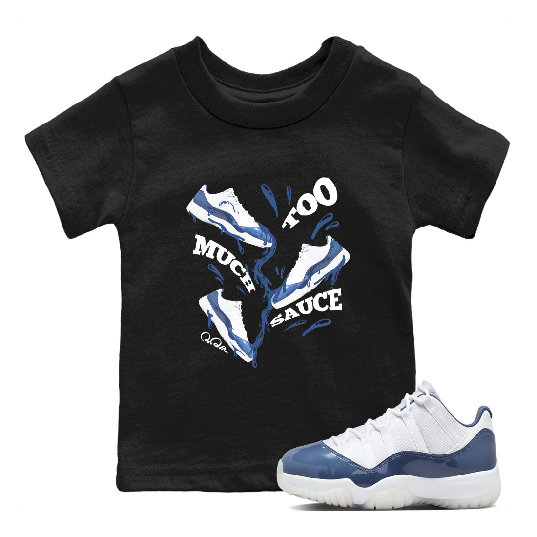 Too Much Sauce snkmatch Tees Kids - Air Jordan 11 Diffused Blue