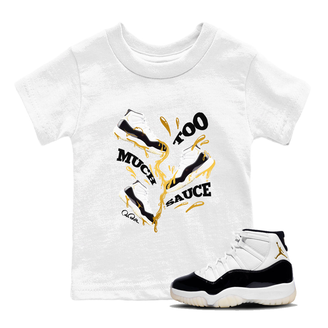 Too Much Sauce snkmatch Tees Kids - Air Jordan 11 Gratitude