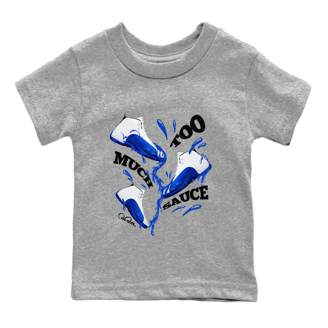 Too Much Sauce snkmatch Tees Kids - Air Jordan 12 Blueberry