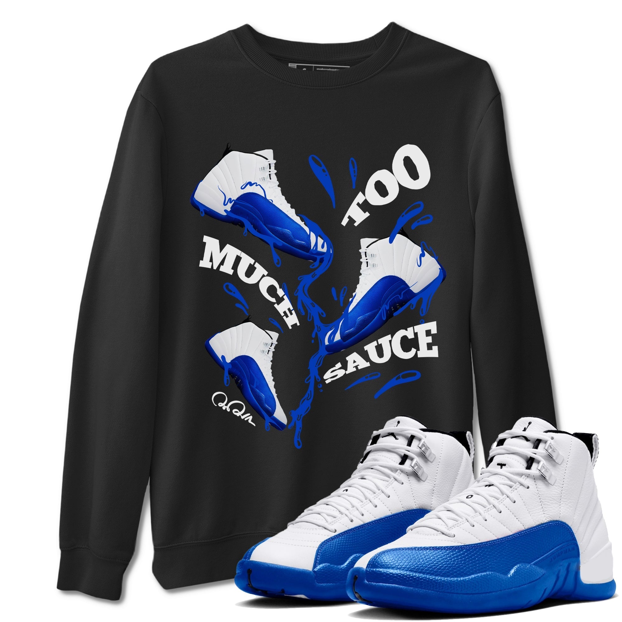 Too Much Sauce snkmatch Tees - Air Jordan 12 Blueberry