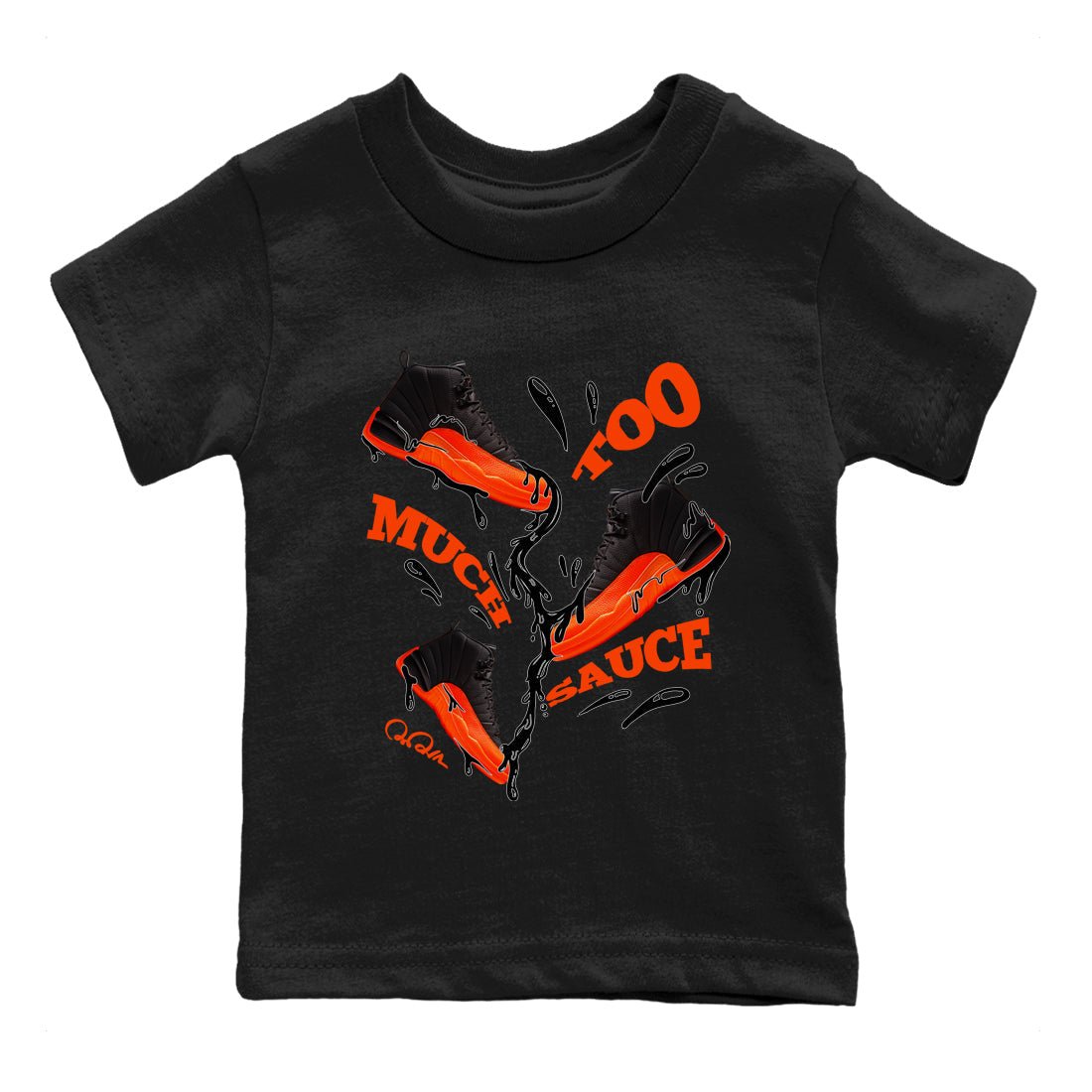 Too Much Sauce Kids Tops - Air Jordan 12 Brilliant Orange