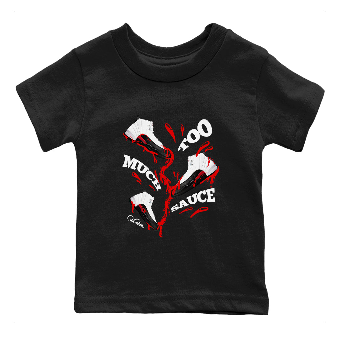Too Much Sauce snkmatch Tees Kids - Air Jordan 12 Taxi Flip