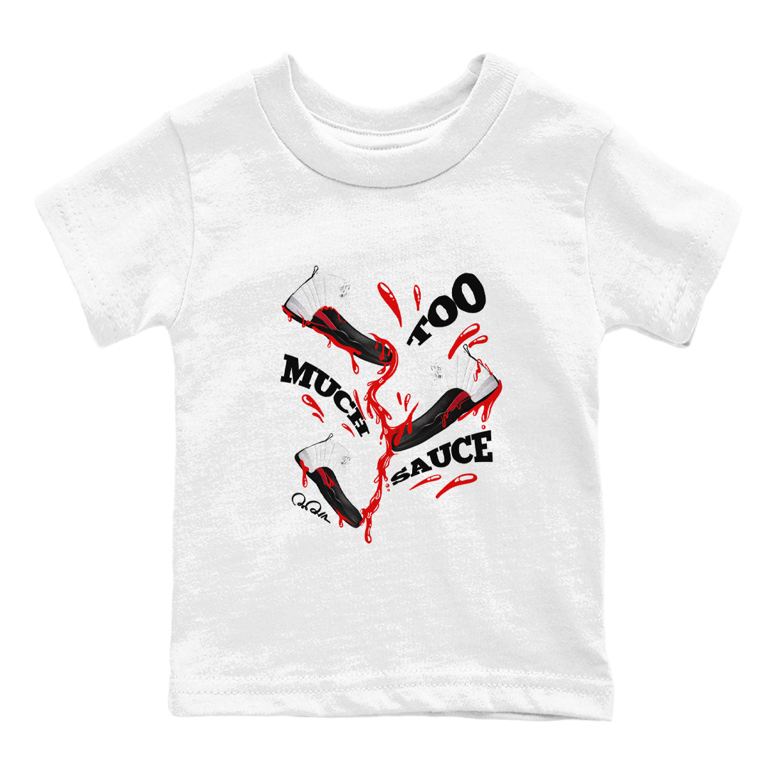 Too Much Sauce snkmatch Tees Kids - Air Jordan 12 Taxi Flip