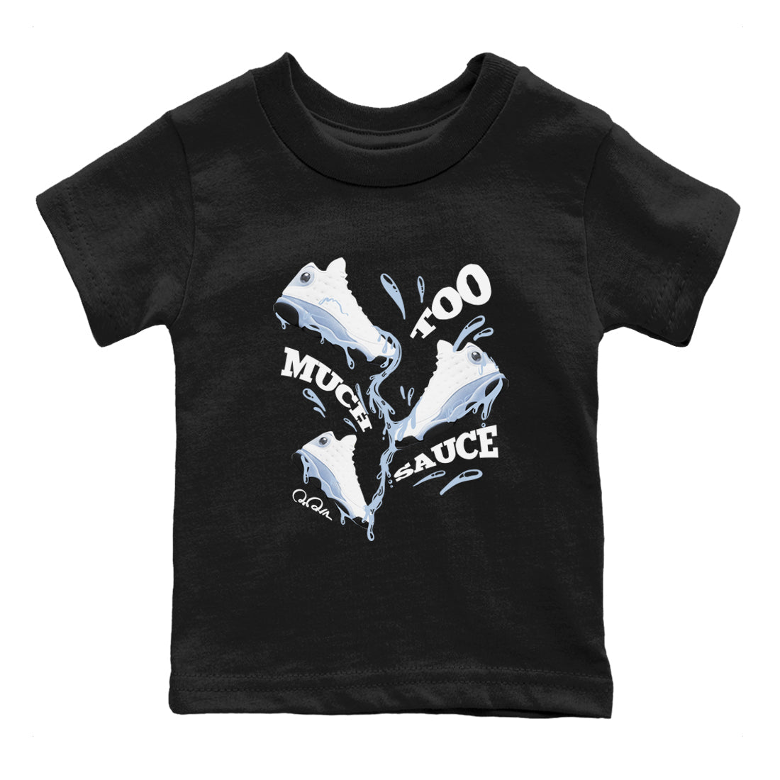 Too Much Sauce snkmatch Tees Kids - Air Jordan 13 Blue Grey