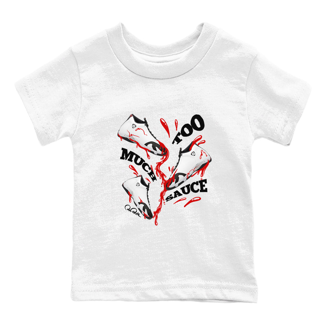 Too Much Sauce snkmatch Tees Kids - Air Jordan 14 Black Toe