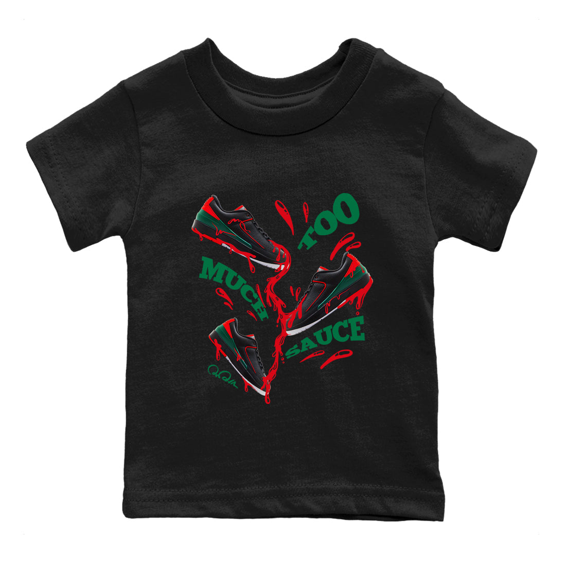 Too Much Sauce snkmatch Tee Kids - Air Jordan 2 Christmas