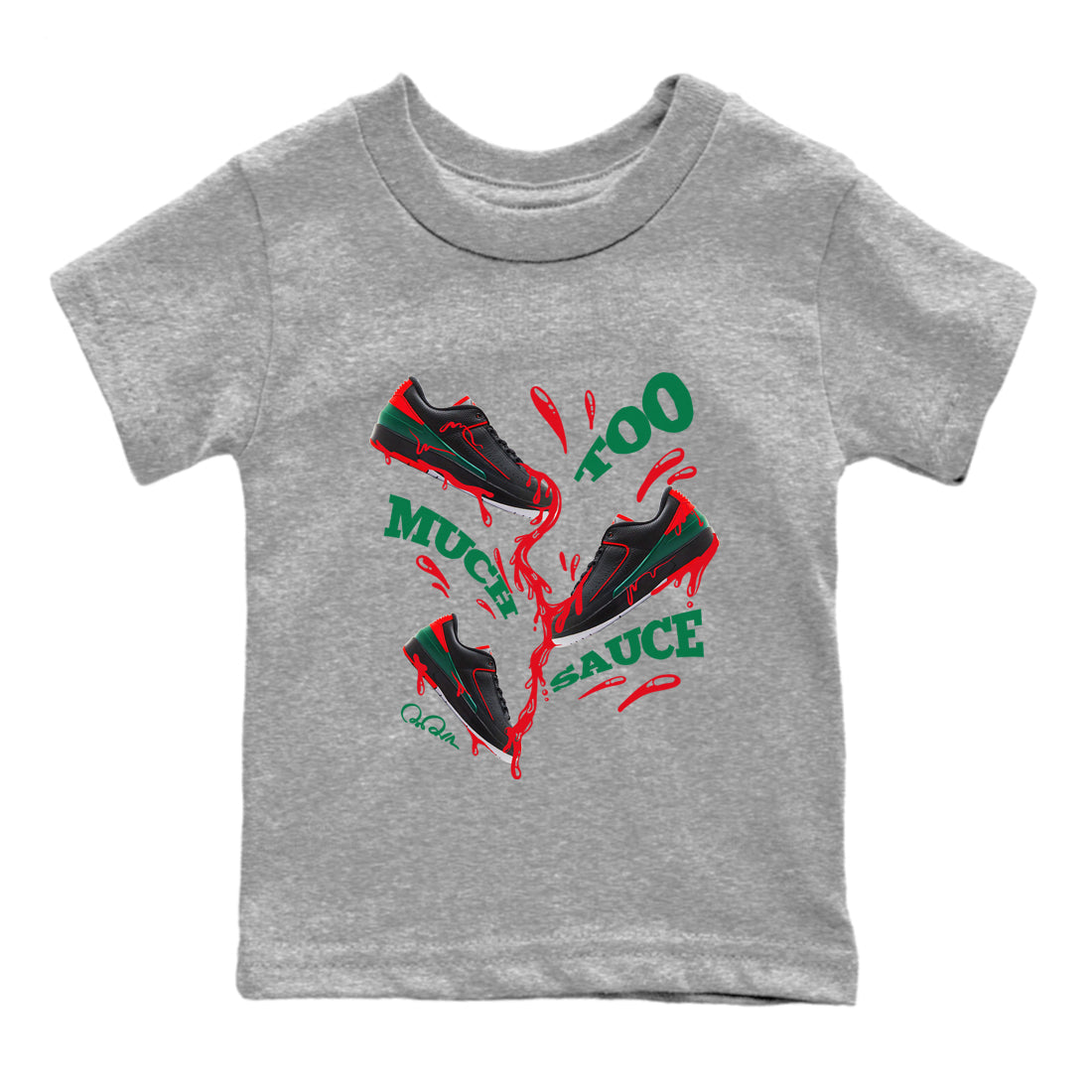 Too Much Sauce snkmatch Tee Kids - Air Jordan 2 Christmas