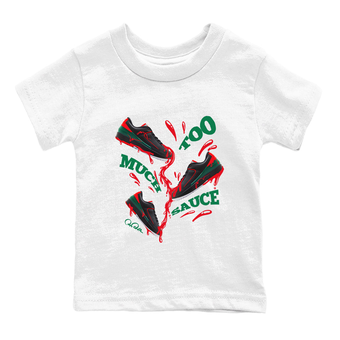 Too Much Sauce snkmatch Tee Kids - Air Jordan 2 Christmas