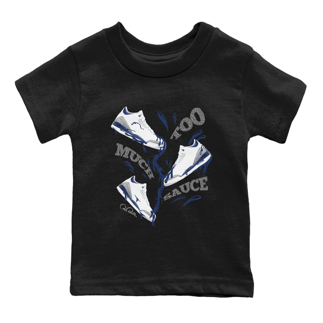 Too Much Sauce snkmatch Tees Kids - Air Jordan 3 Midnight Navy 2023