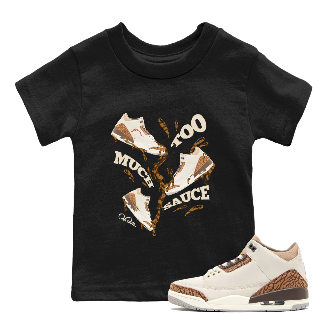 Too Much Sauce Kids Tops - Air Jordan 3 Palomino