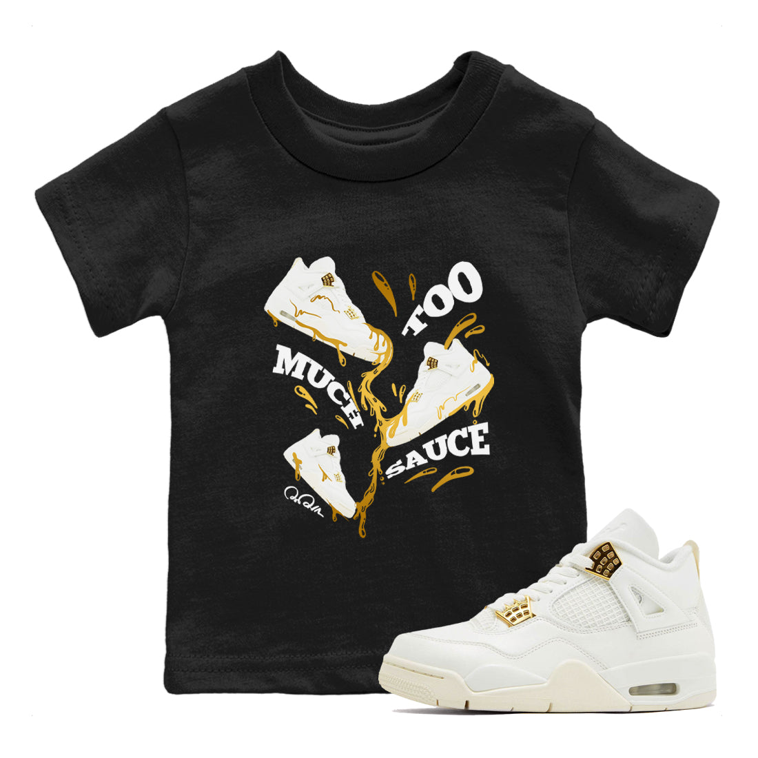 Too Much Sauce snkmatch Tees Kids - Air Jordan 4 Sail 2024