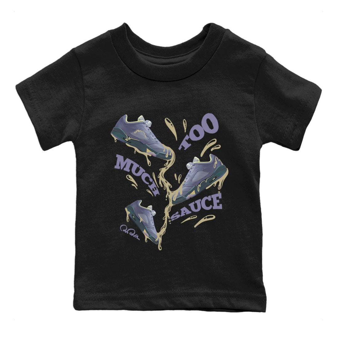 Too Much Sauce Kids Tops - Air Jordan 5 Indigo Haze