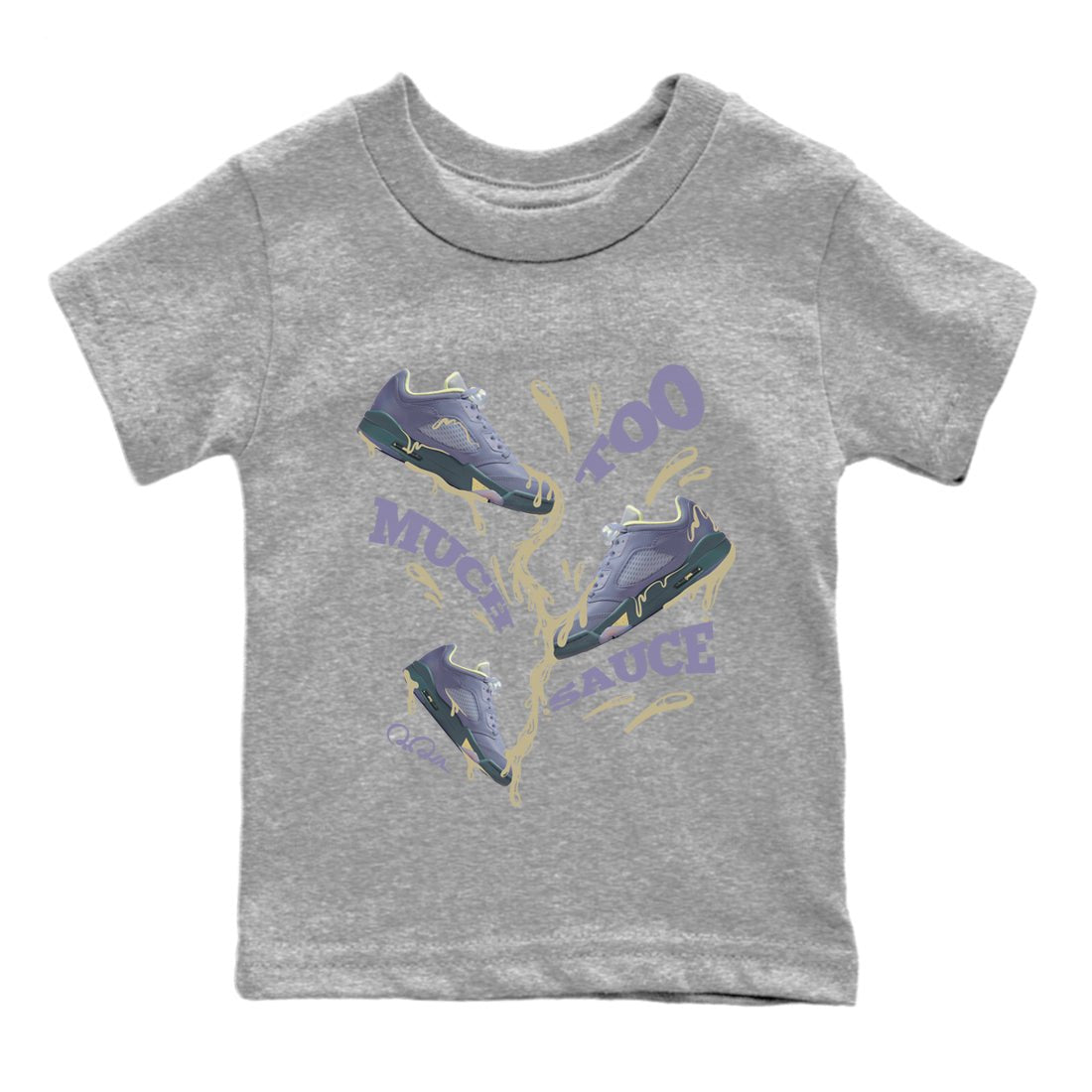 Too Much Sauce Kids Tops - Air Jordan 5 Indigo Haze