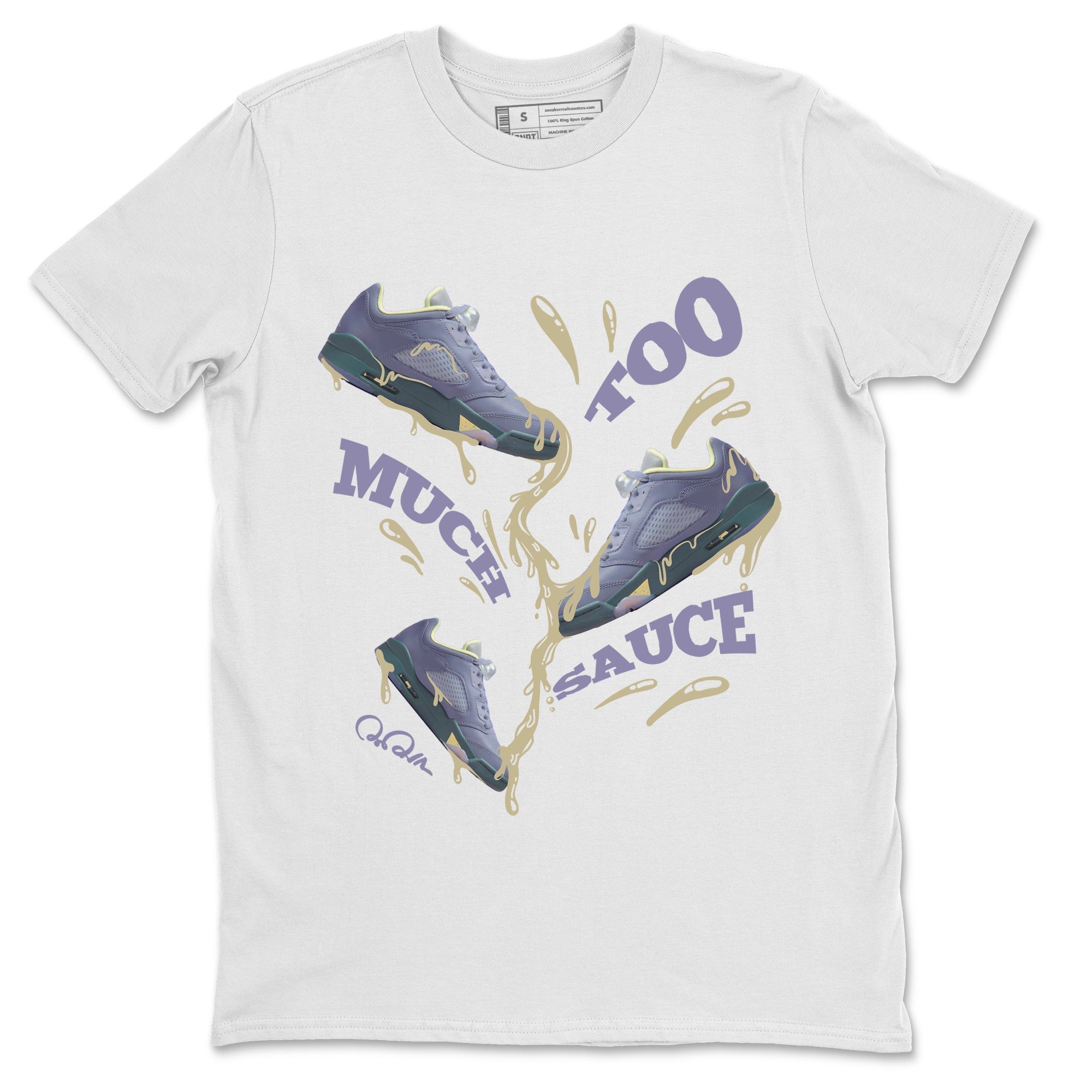 Too Much Sauce Unisex Tops - Air Jordan 5 Indigo Haze