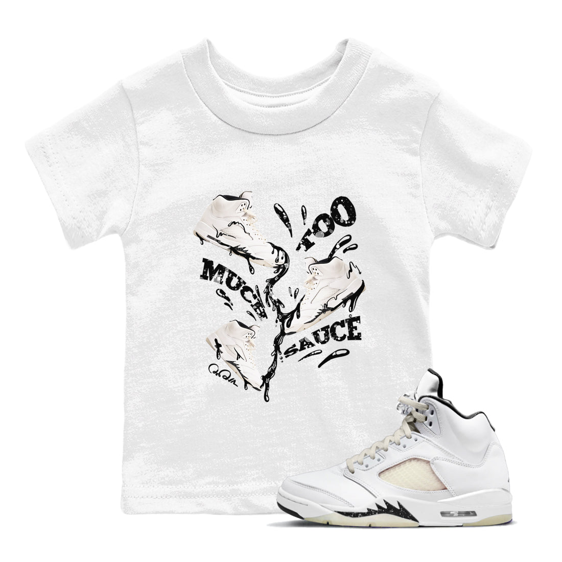 Too Much Sauce snkmatch Tees Kids - Air Jordan 5 Sail
