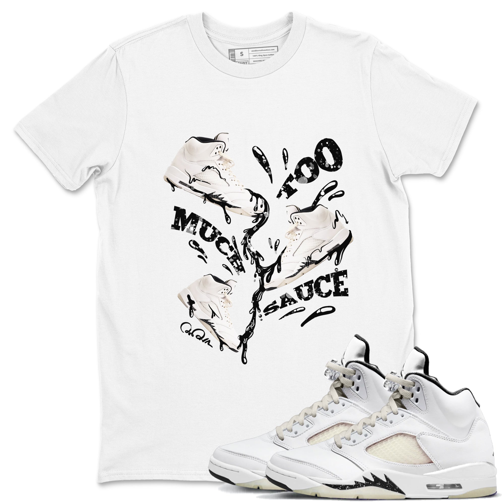 Too Much Sauce snkmatch Tees - Air Jordan 5 Sail
