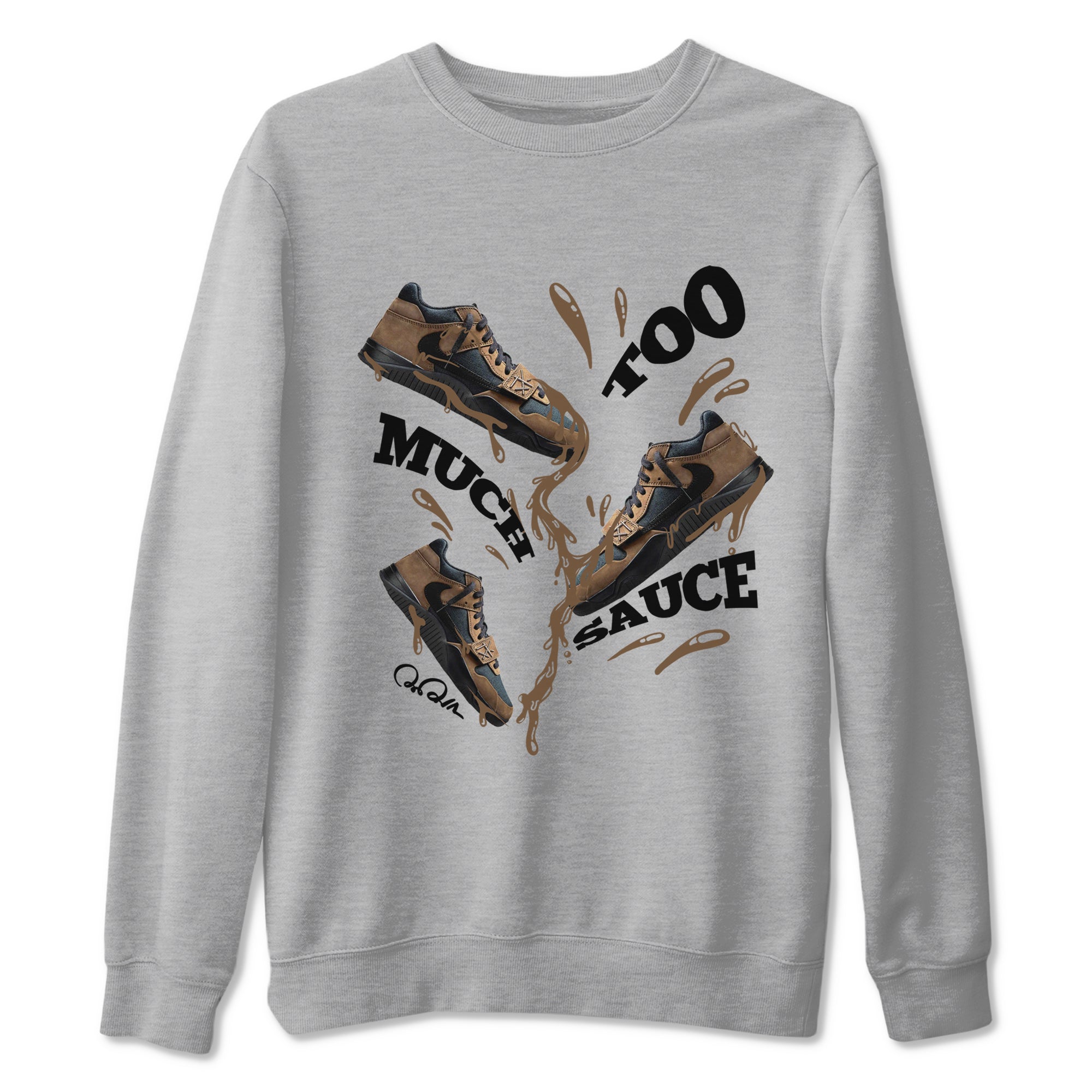 Too Much Sauce snkmatch Tees - Jordan Jumpman Jack Travis Scott Dark Mocha