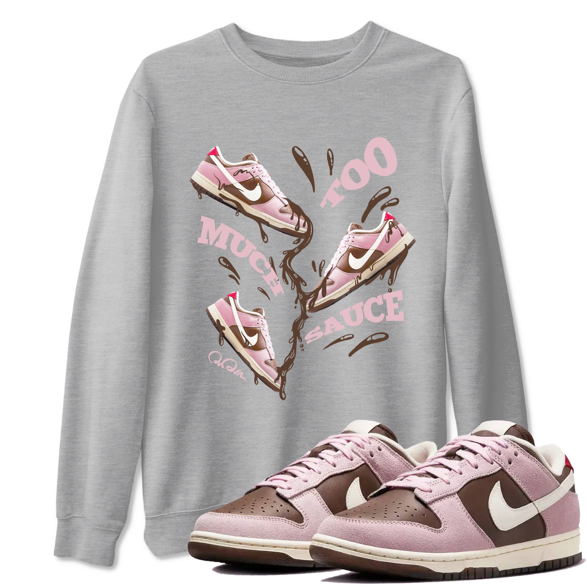 Too Much Sauce snkmatch Tees - Dunk Cacao Wow And Pink Foam
