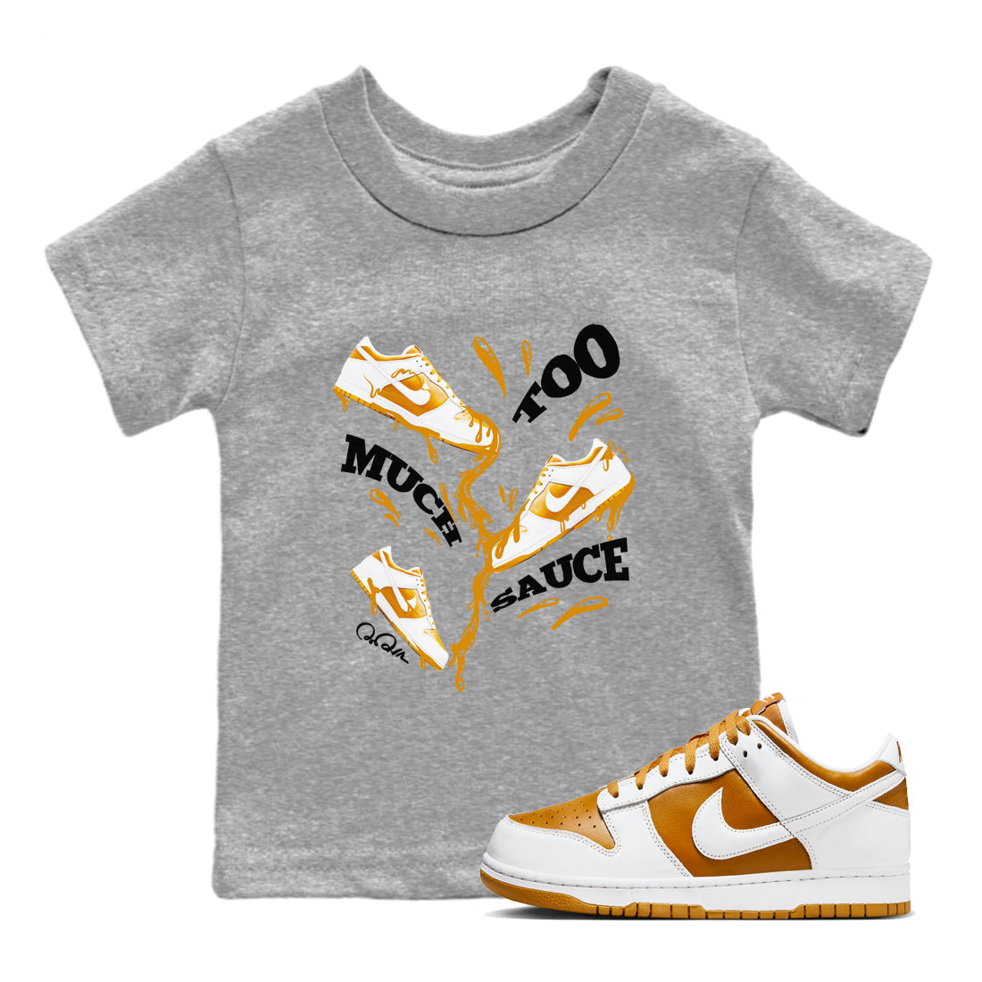 Too Much Sauce snkmatch Tees Kids - Dunk Dark Curry