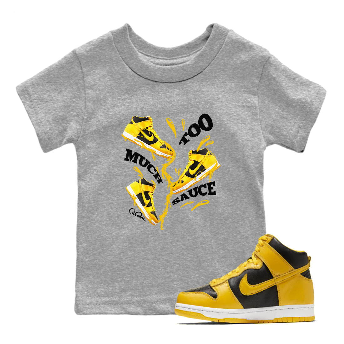 Too Much Sauce snkmatch Tees Kids - Dunk High Pollen