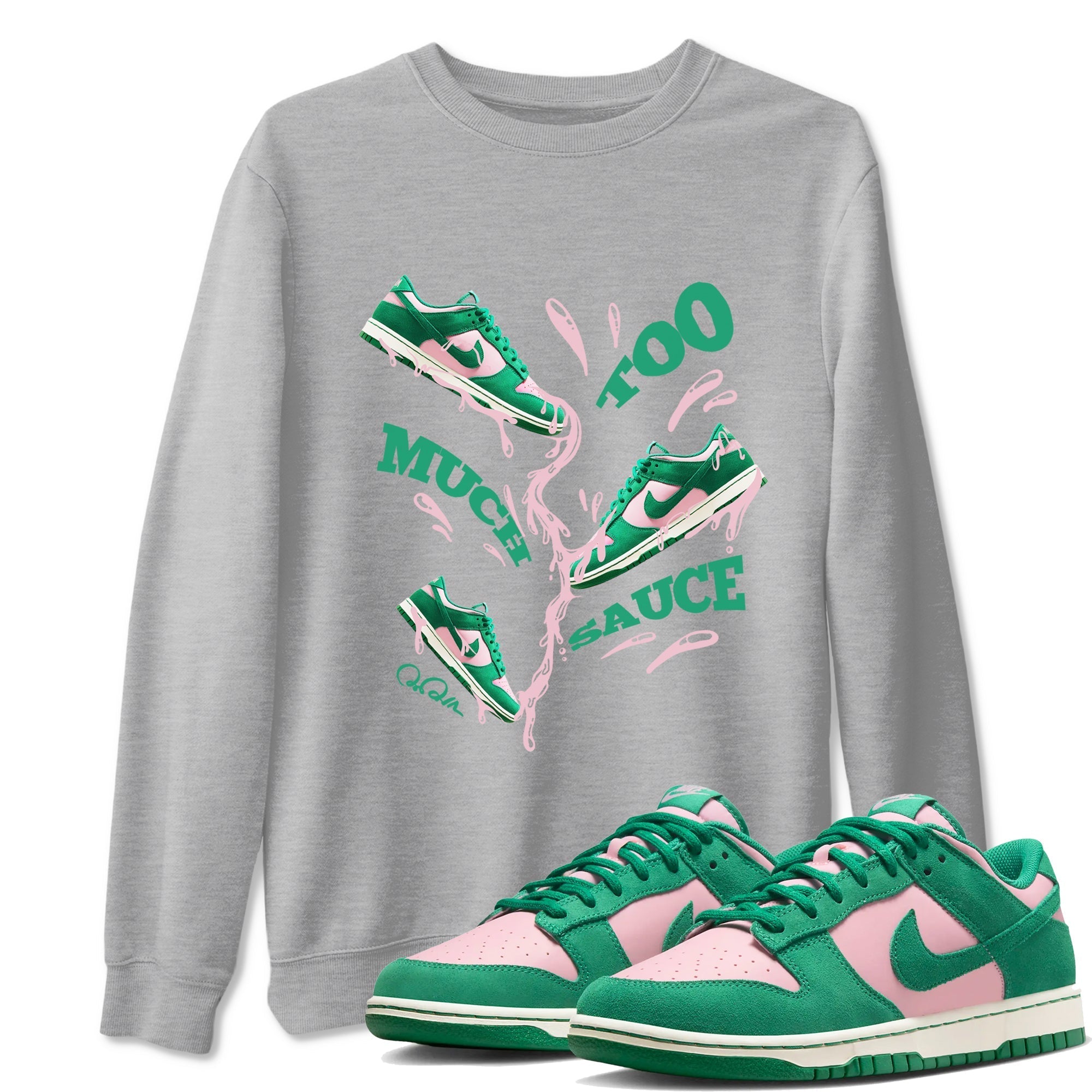 Too Much Sauce snkmatch Tees - Dunk Medium Soft Pink Malachite