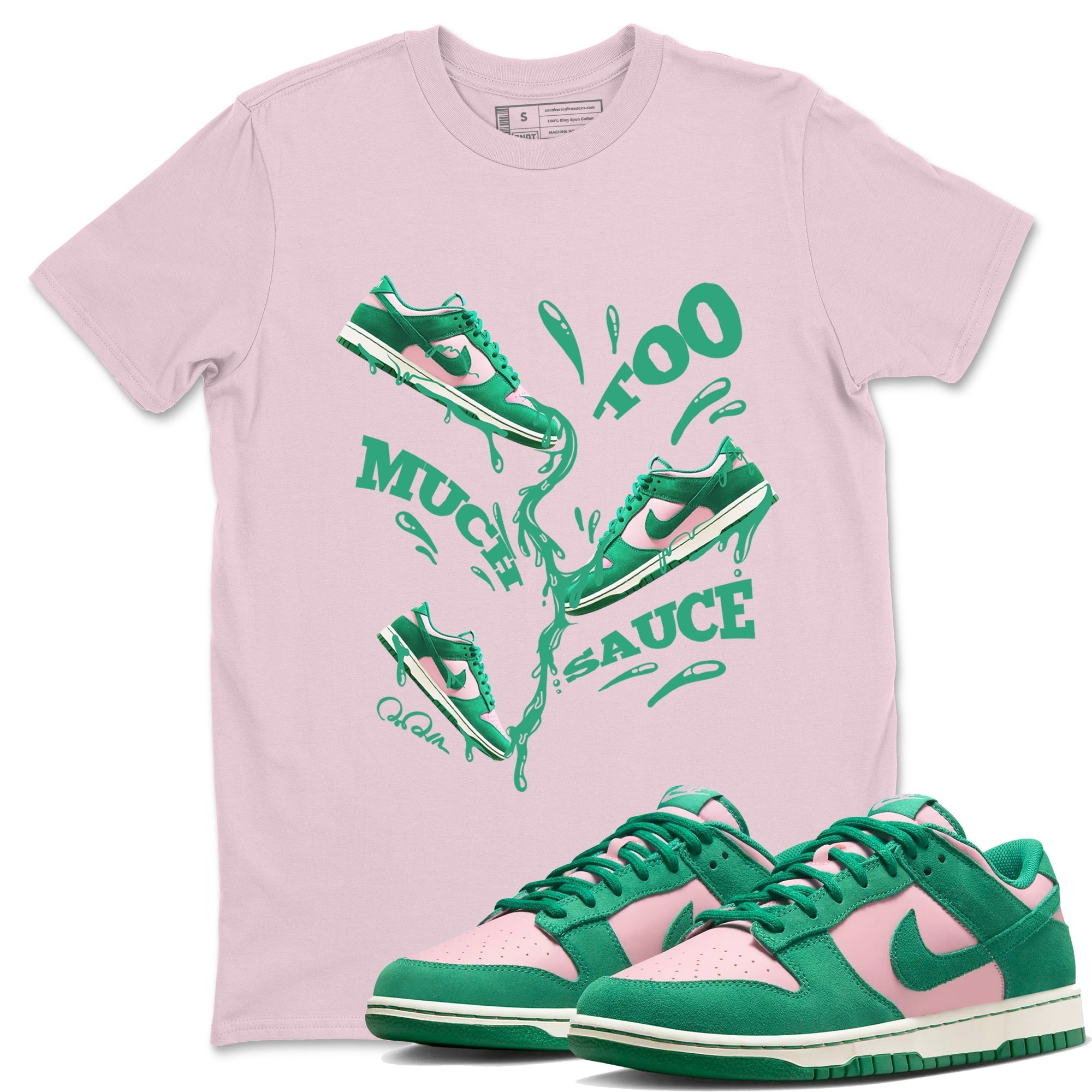 Too Much Sauce snkmatch Tees - Dunk Medium Soft Pink Malachite