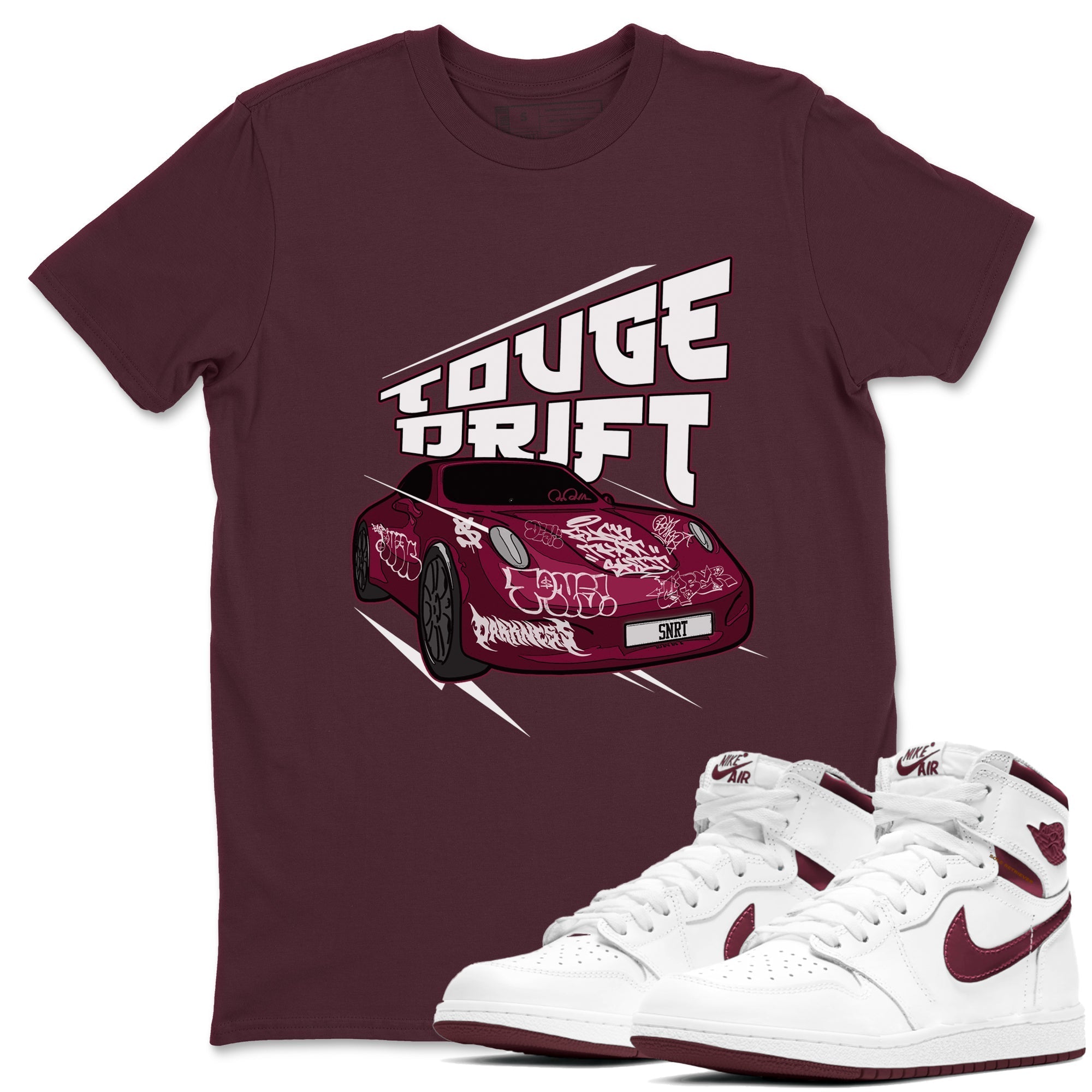 Touge Drift snkmatch Tee - Air Jordan 1 Metallic Burgundy