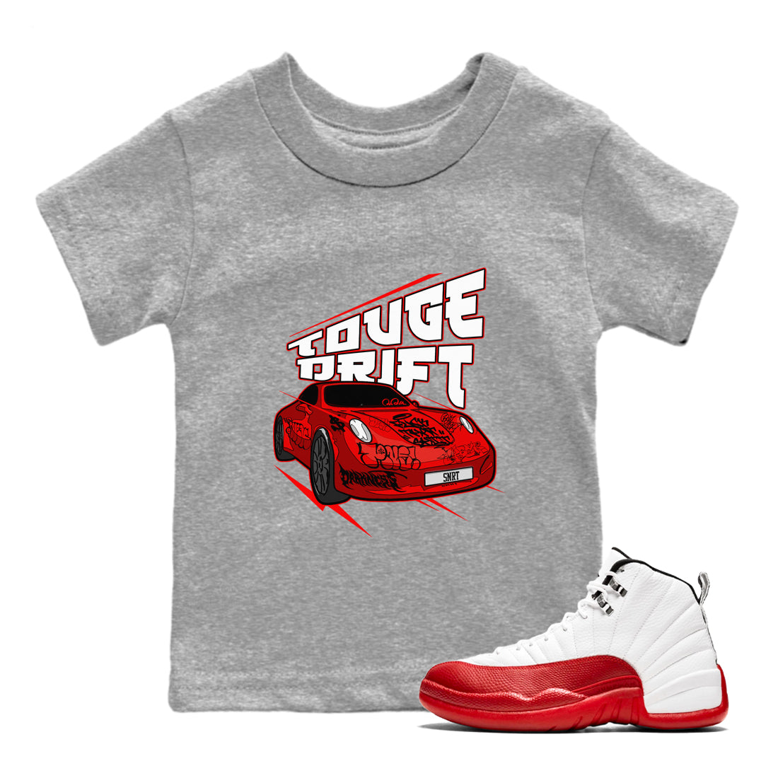 Touge Drift snkmatch Tee Kids - Air Jordan 12 Cherry