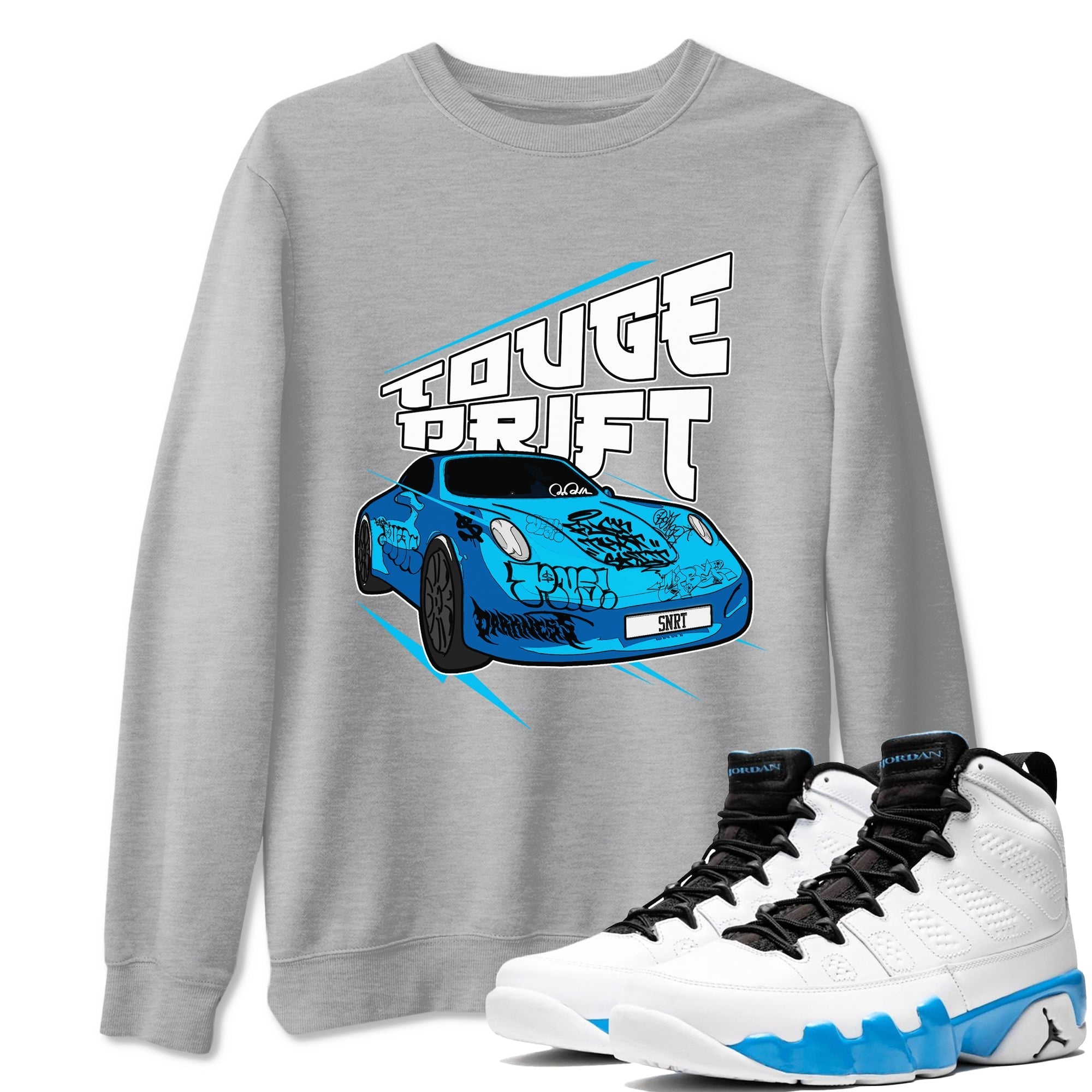 Touge Drift snkmatch Tees - Air Jordan 9 Powder Blue