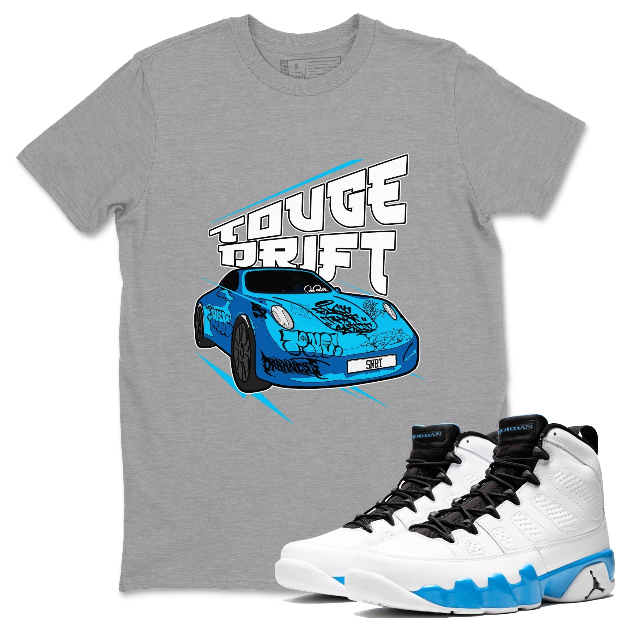 Touge Drift snkmatch Tees - Air Jordan 9 Powder Blue