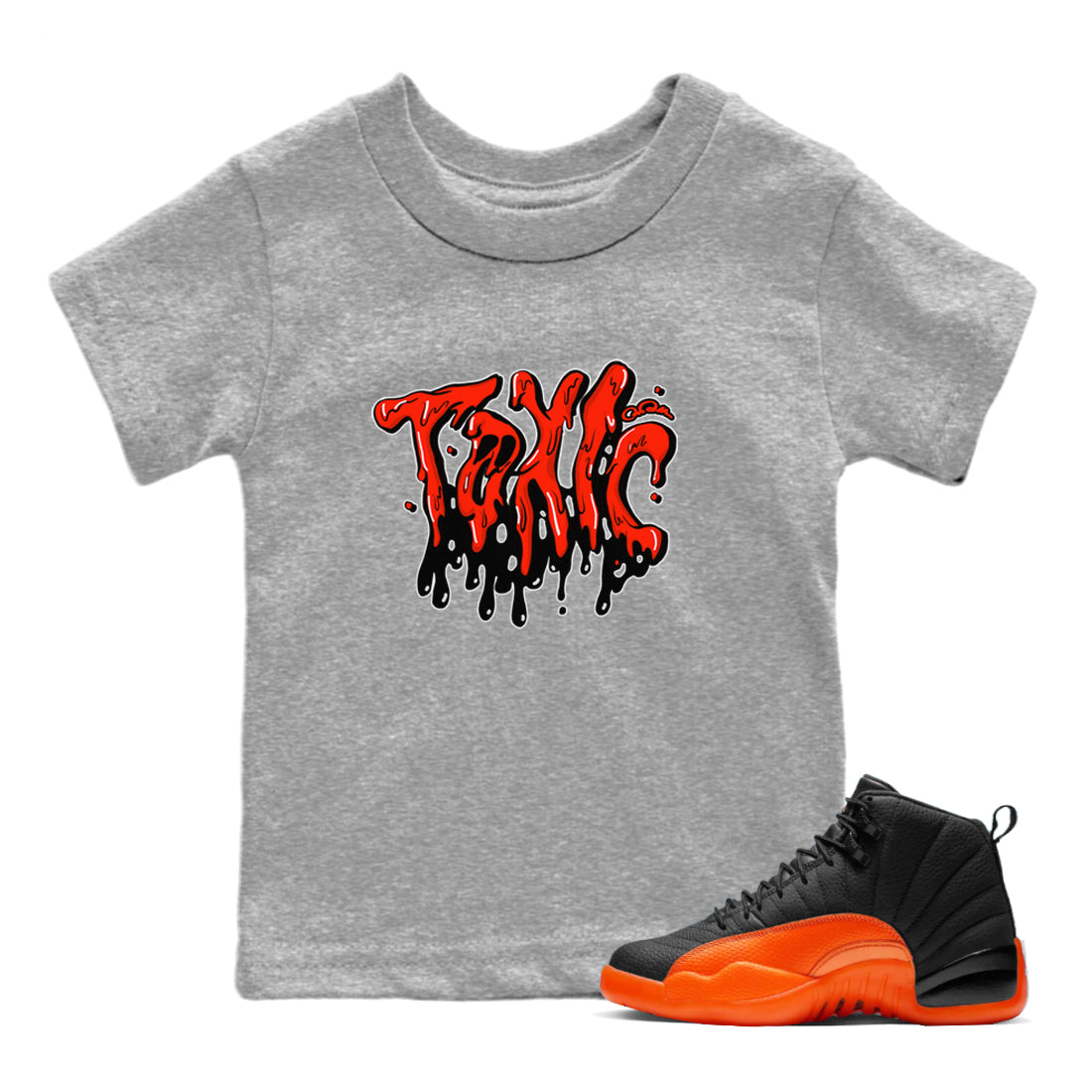 Toxic Kids Tops - Air Jordan 12 Brilliant Orange