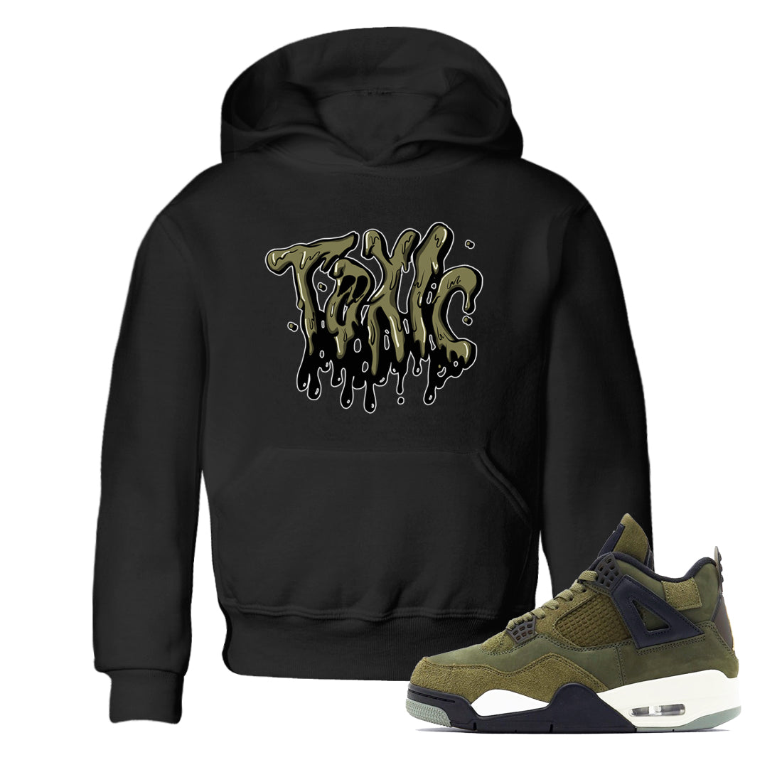 Toxic snkmatch Tee Kids - Air Jordan 4 Medium Olive