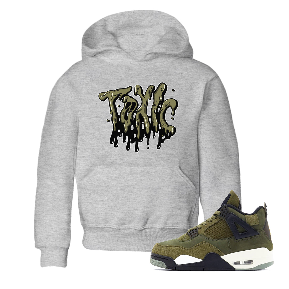 Toxic snkmatch Tee Kids - Air Jordan 4 Medium Olive
