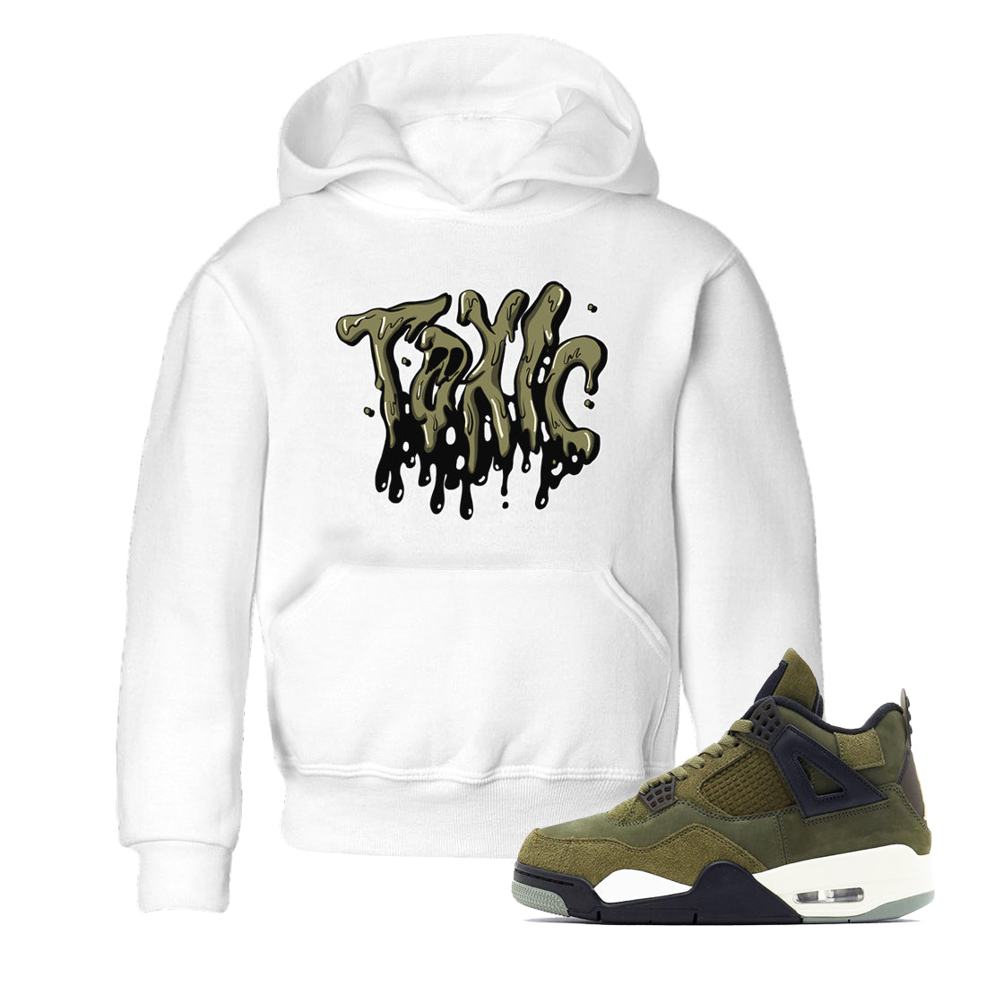 Toxic snkmatch Tee Kids - Air Jordan 4 Medium Olive